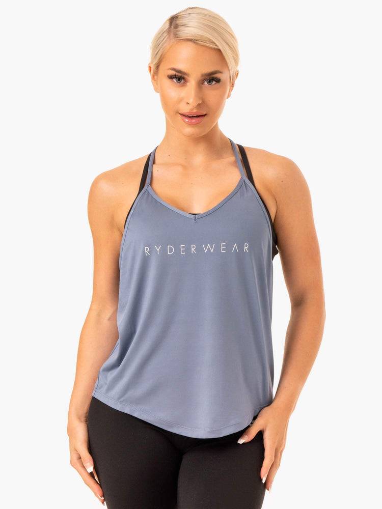 Podkoszulki Damskie Ryderwear Women Tanks Staples Slinky T-Back Szare | PL1189CE