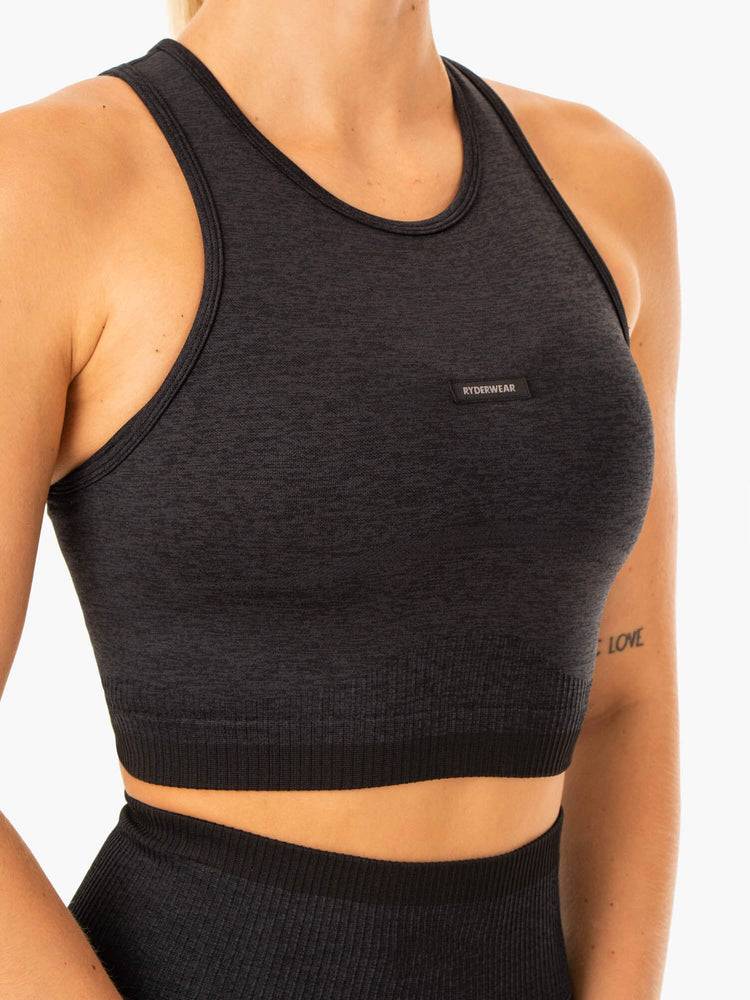 Podkoszulki Damskie Ryderwear Women Tanks Excel Seamless Czarne | PL1191BC