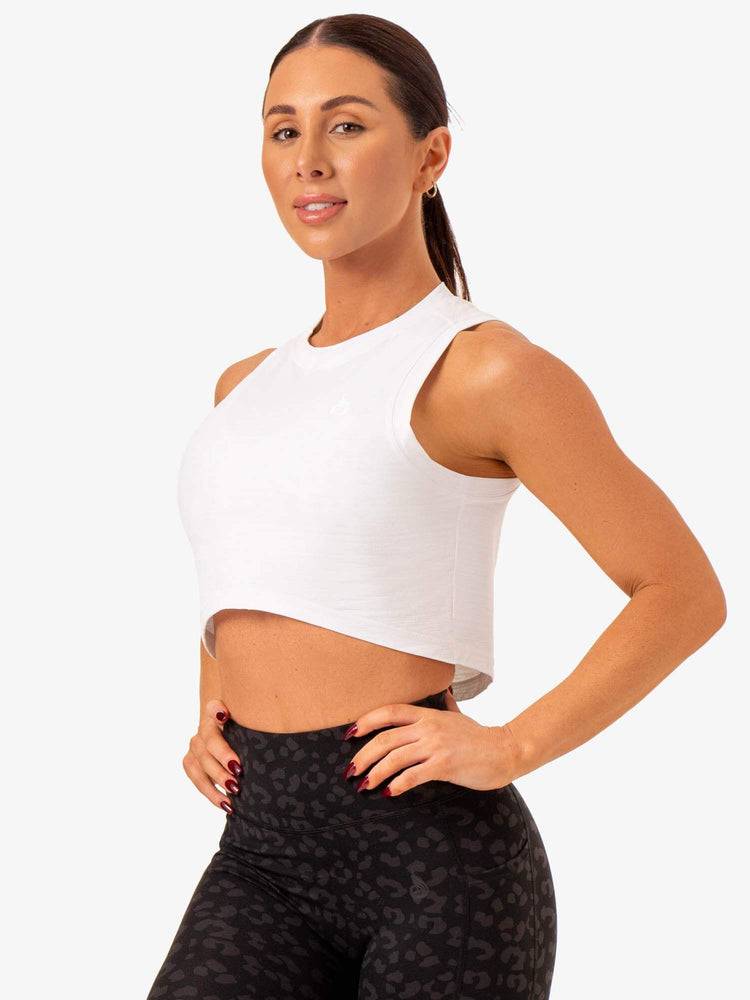 Podkoszulki Damskie Ryderwear Women Tanks Ultra Scoop Białe | PL1194QZ