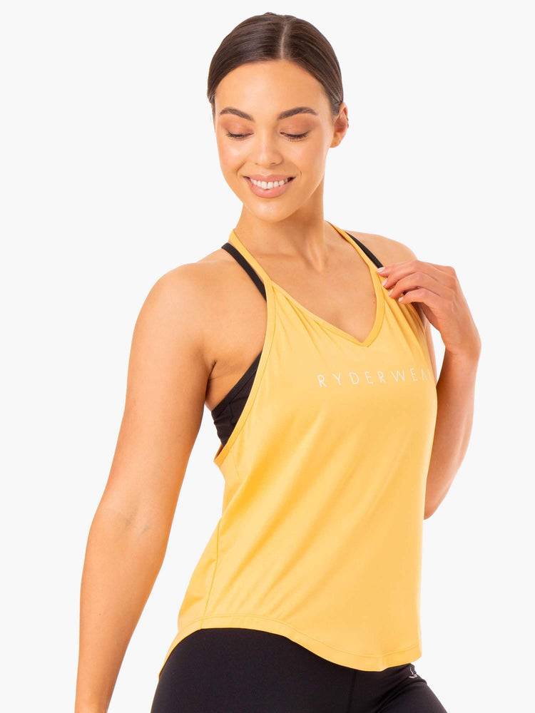 Podkoszulki Damskie Ryderwear Women Tanks Staples Slinky T-Back Mango | PL1200UT