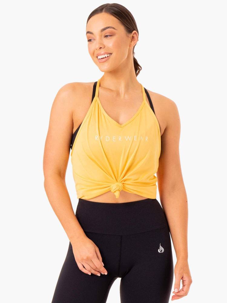 Podkoszulki Damskie Ryderwear Women Tanks Staples Slinky T-Back Mango | PL1200UT