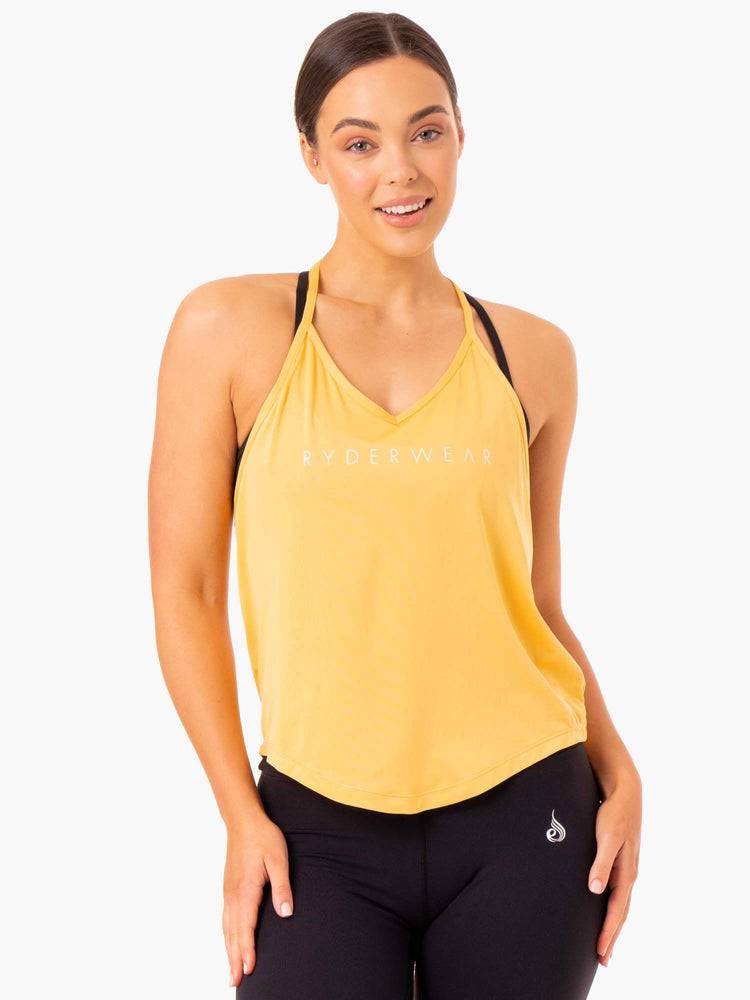 Podkoszulki Damskie Ryderwear Women Tanks Staples Slinky T-Back Mango | PL1200UT