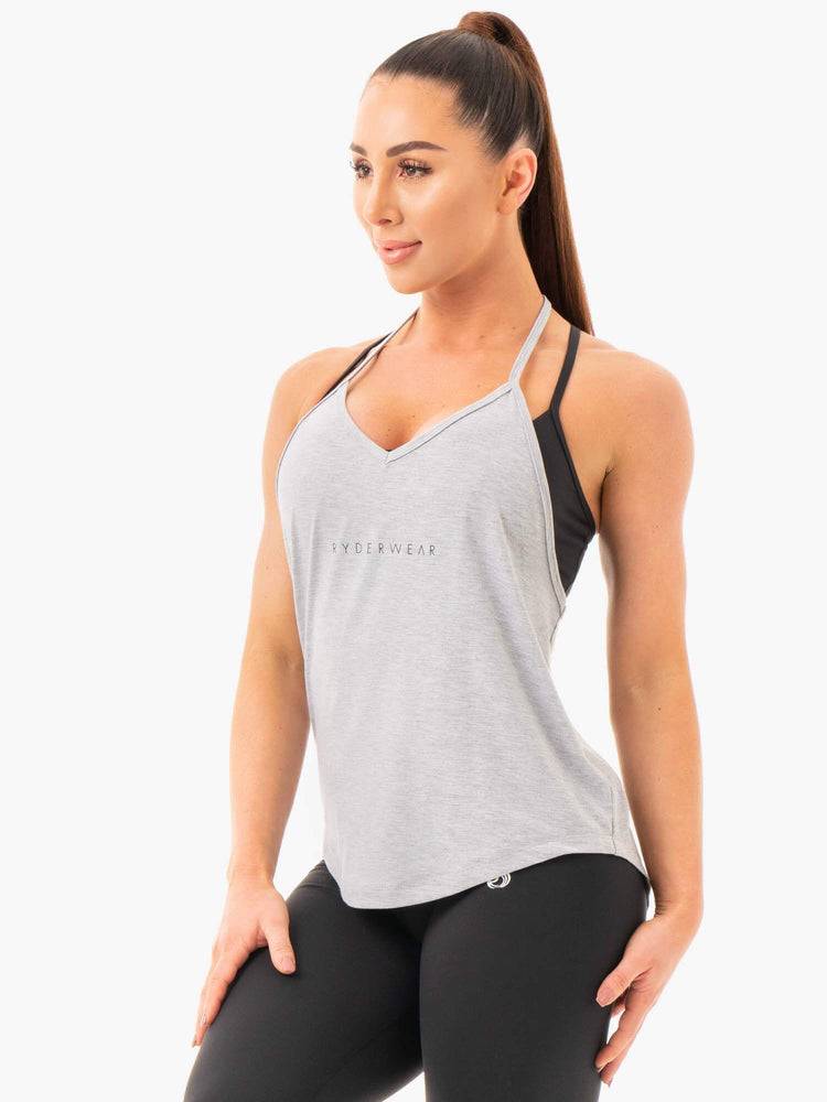 Podkoszulki Damskie Ryderwear Women Tanks Luxe T-Back Szare | PL1201IS