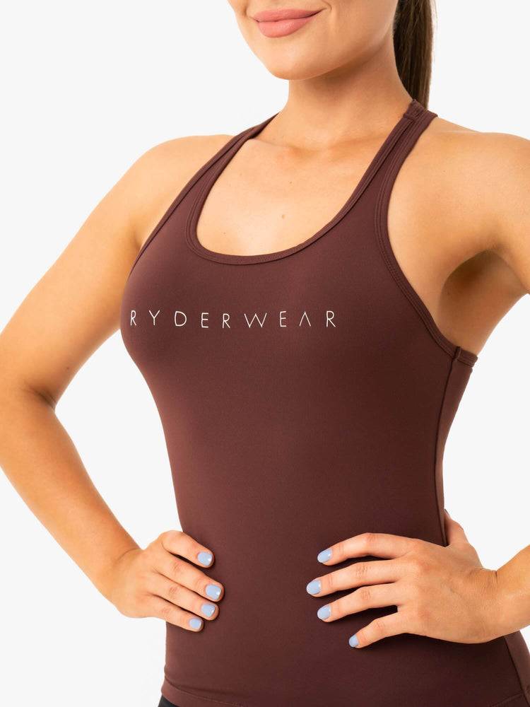 Podkoszulki Damskie Ryderwear Women Tanks Hype Racer Back Czekolada | PL1204AP