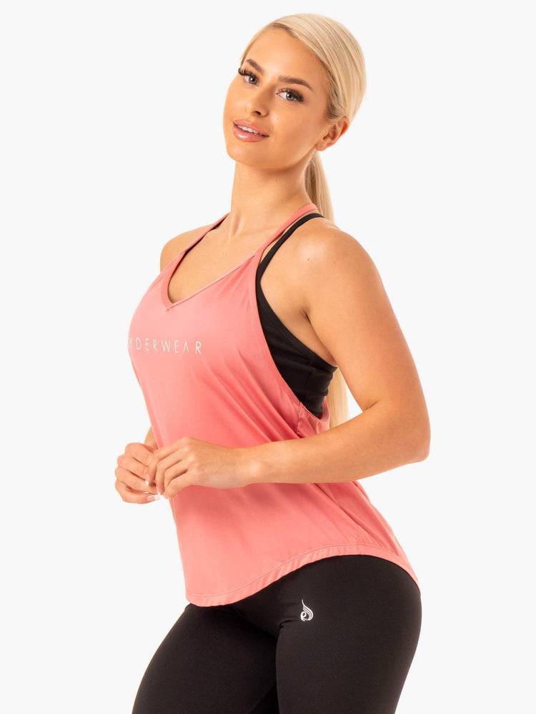 Podkoszulki Damskie Ryderwear Women Tanks Staples Slinky T-Back Różowe Różowe | PL1208GL