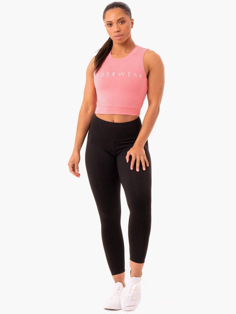 Podkoszulki Damskie Ryderwear Women Tanks Motion Crop Top Różowe Różowe | PL1209HK