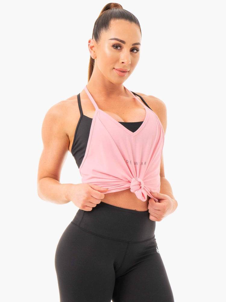 Podkoszulki Damskie Ryderwear Women Tanks Luxe T-Back Różowe | PL1215CE