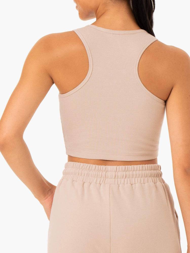 Podkoszulki Damskie Ryderwear Women Tanks Base V Split Głęboka Brązowe | PL1218NB