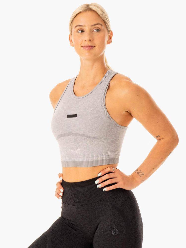 Podkoszulki Damskie Ryderwear Women Tanks Excel Seamless Szare | PL1235HK