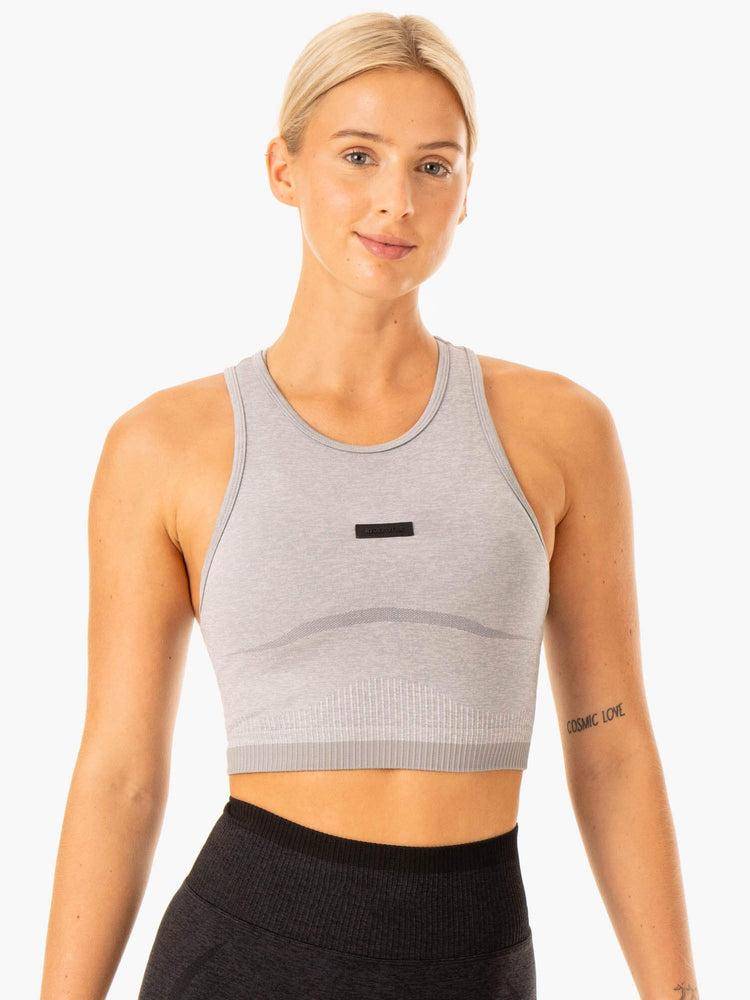 Podkoszulki Damskie Ryderwear Women Tanks Excel Seamless Szare | PL1235HK