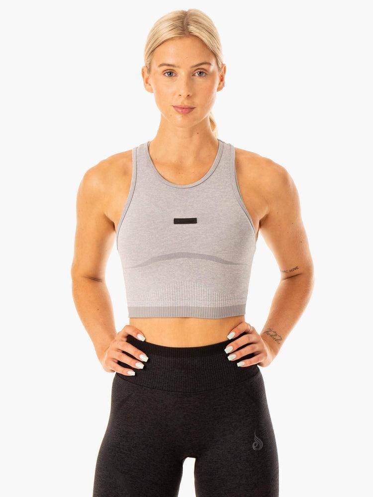 Podkoszulki Damskie Ryderwear Women Tanks Excel Seamless Szare | PL1235HK