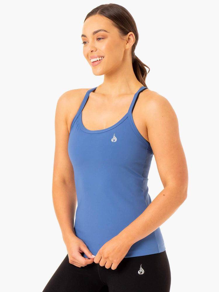 Podkoszulki Damskie Ryderwear Women Tanks Foundation Treningowe Niebieskie | PL1236JJ