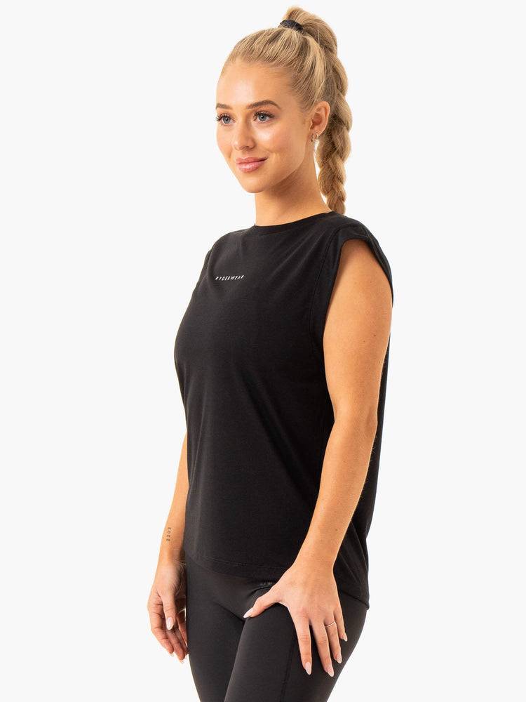 Podkoszulki Damskie Ryderwear Women Tanks Element Szerokie Cut Czarne | PL1239ZG