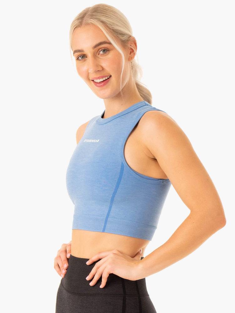 Podkoszulki Damskie Ryderwear Women Tanks Enhance Seamless Niebieskie | PL1246QZ