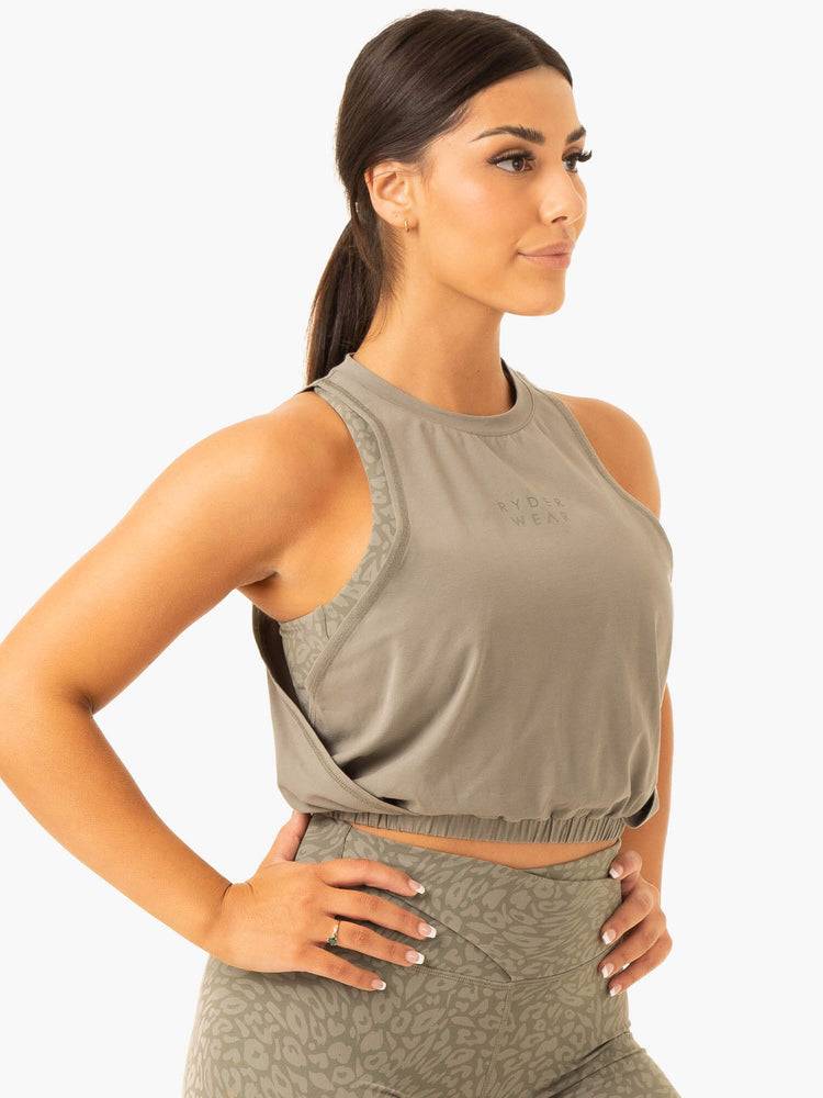 Podkoszulki Damskie Ryderwear Women Tanks Rotation Khaki | PL1248EX