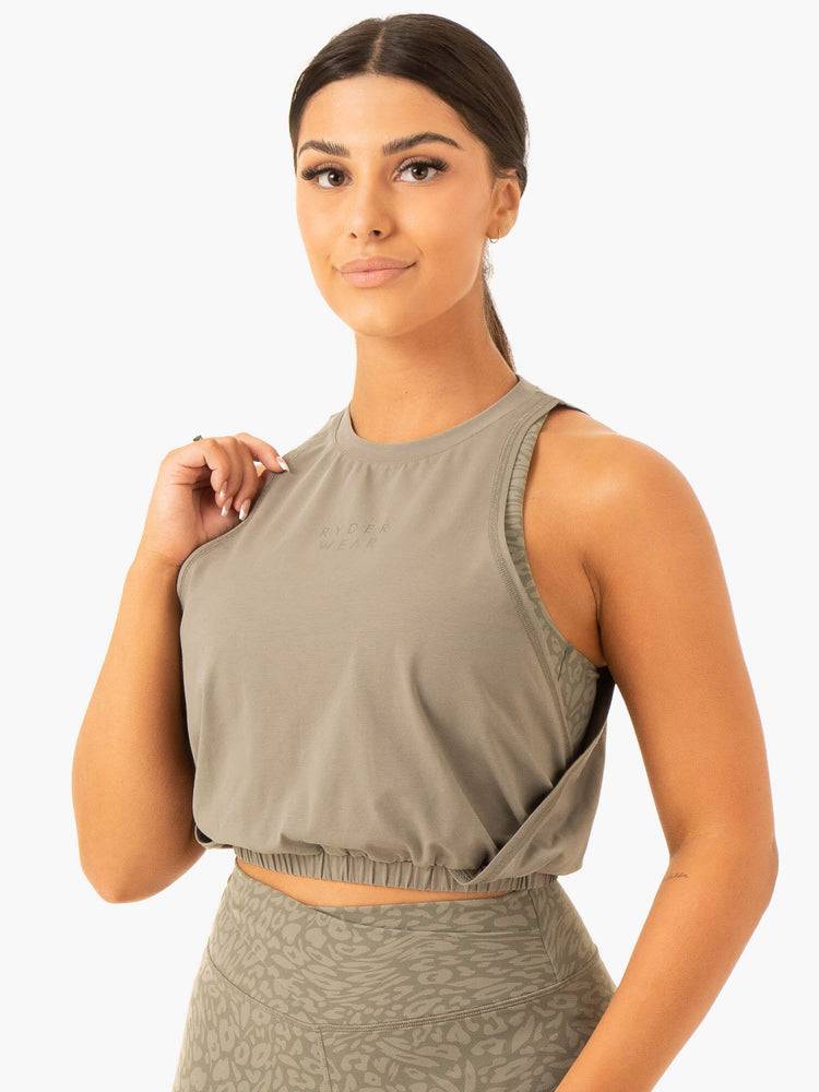 Podkoszulki Damskie Ryderwear Women Tanks Rotation Khaki | PL1248EX