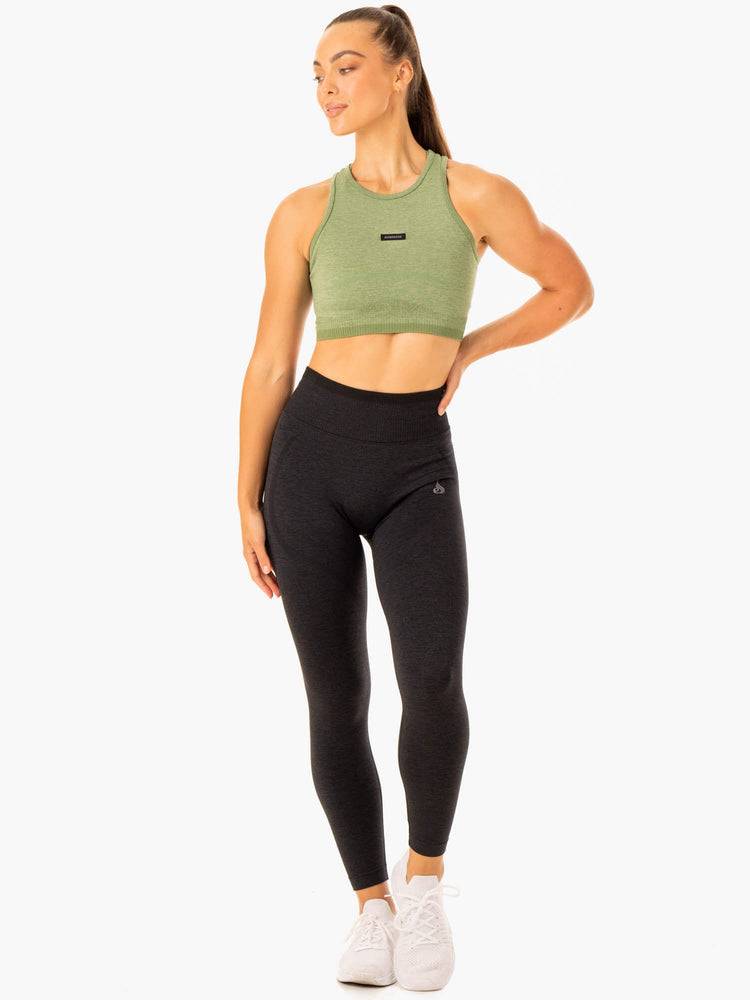 Podkoszulki Damskie Ryderwear Women Tanks Excel Seamless Zielone | PL1251YU