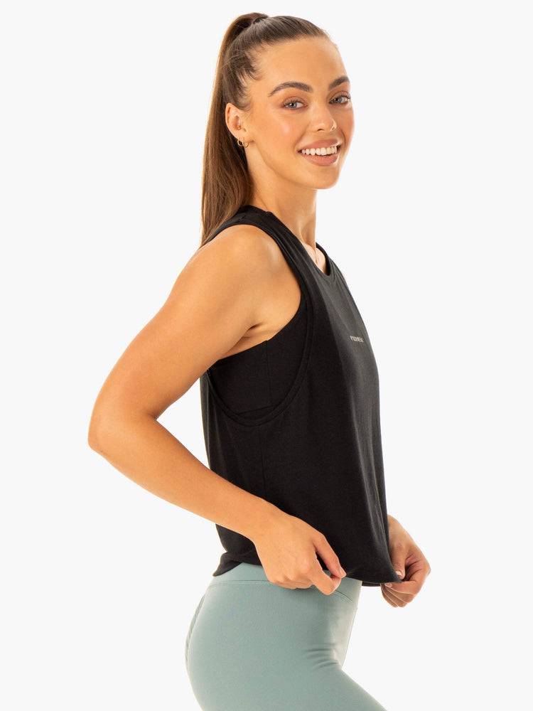 Podkoszulki Damskie Ryderwear Women Tanks Revival Bawełniane Czarne | PL1255PQ