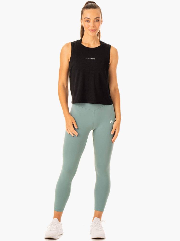 Podkoszulki Damskie Ryderwear Women Tanks Revival Bawełniane Czarne | PL1255PQ