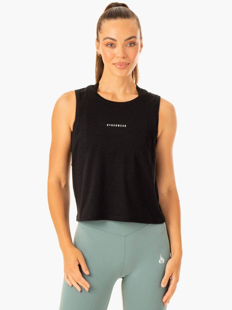 Podkoszulki Damskie Ryderwear Women Tanks Revival Bawełniane Czarne | PL1255PQ