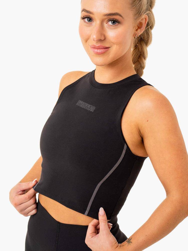 Podkoszulki Damskie Ryderwear Women Tanks Highlight Compression Czarne | PL1257SO