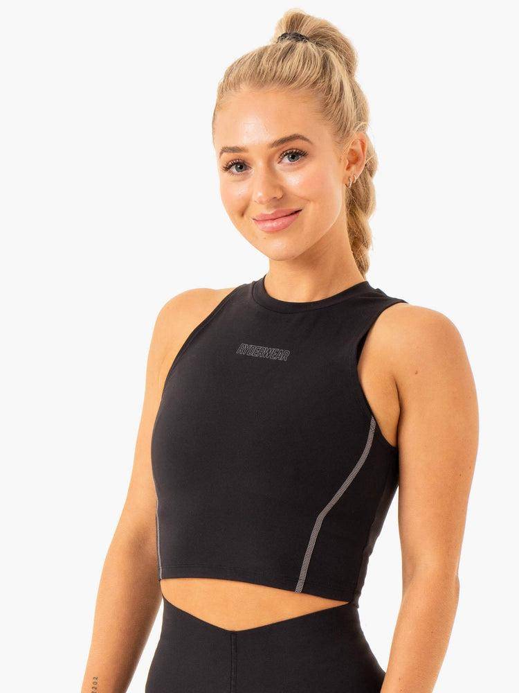 Podkoszulki Damskie Ryderwear Women Tanks Highlight Compression Czarne | PL1257SO