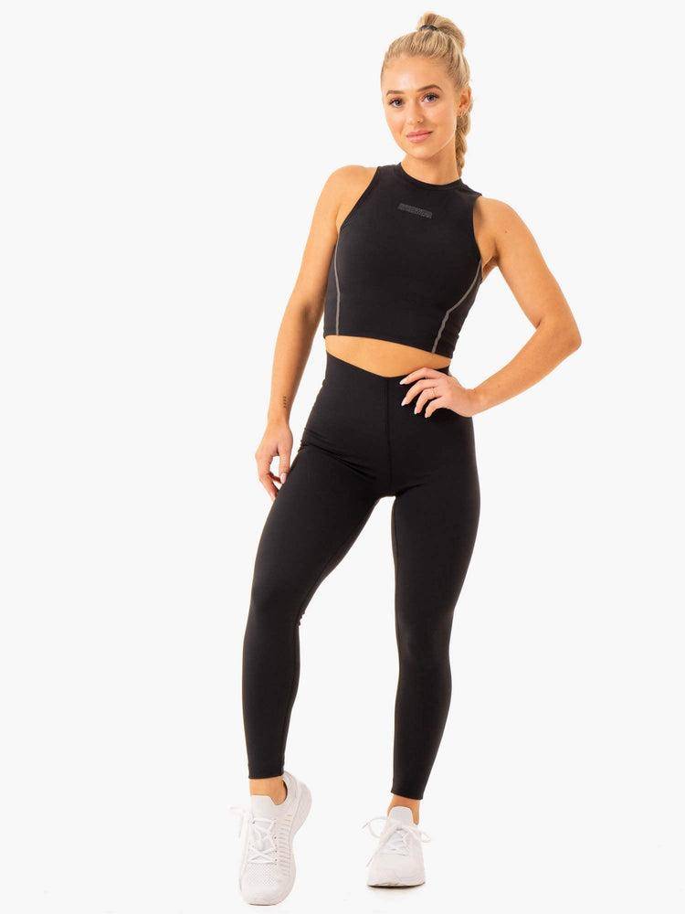 Podkoszulki Damskie Ryderwear Women Tanks Highlight Compression Czarne | PL1257SO