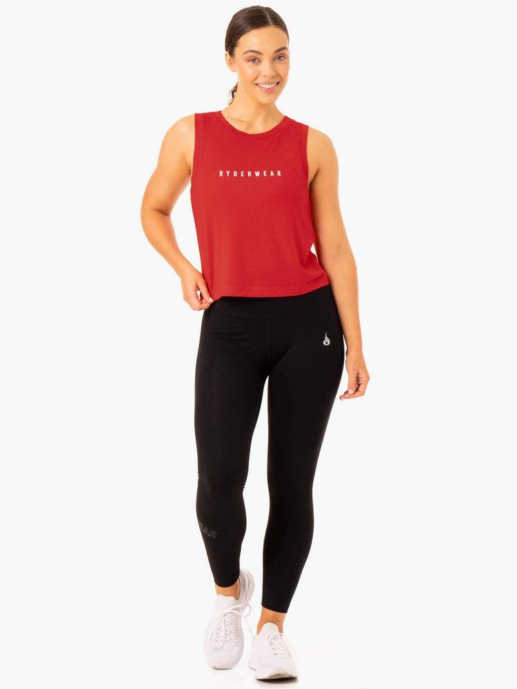 Podkoszulki Damskie Ryderwear Women Tanks Replay Czerwone | PL1259FM