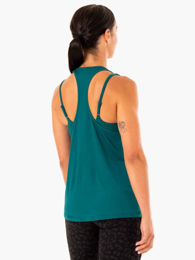 Podkoszulki Damskie Ryderwear Women Tanks Evolution Racer Back Turkusowe | PL1261HK