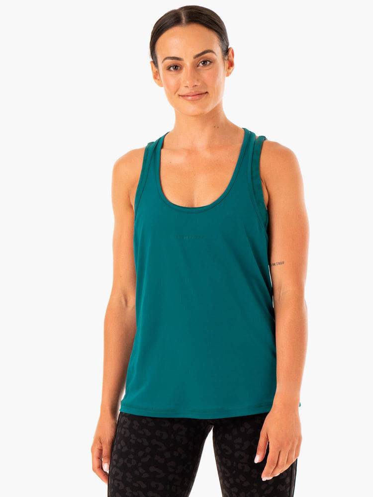 Podkoszulki Damskie Ryderwear Women Tanks Evolution Racer Back Turkusowe | PL1261HK