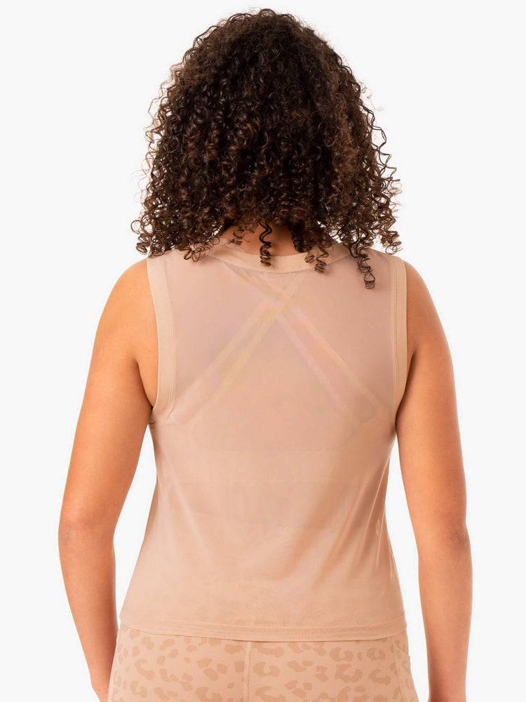 Podkoszulki Damskie Ryderwear Women Tanks Ultra Mesh Brązowe | PL1264LH