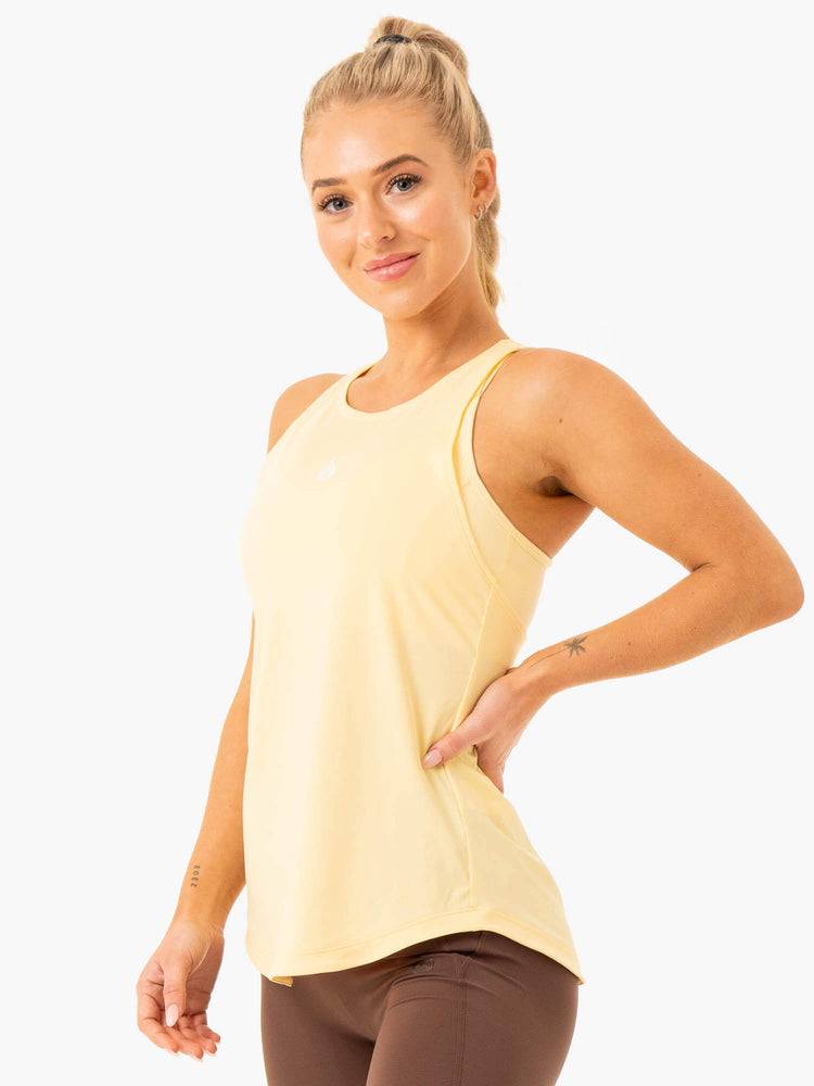 Podkoszulki Damskie Ryderwear Women Tanks Level Up Treningowe Żółte | PL1266XF