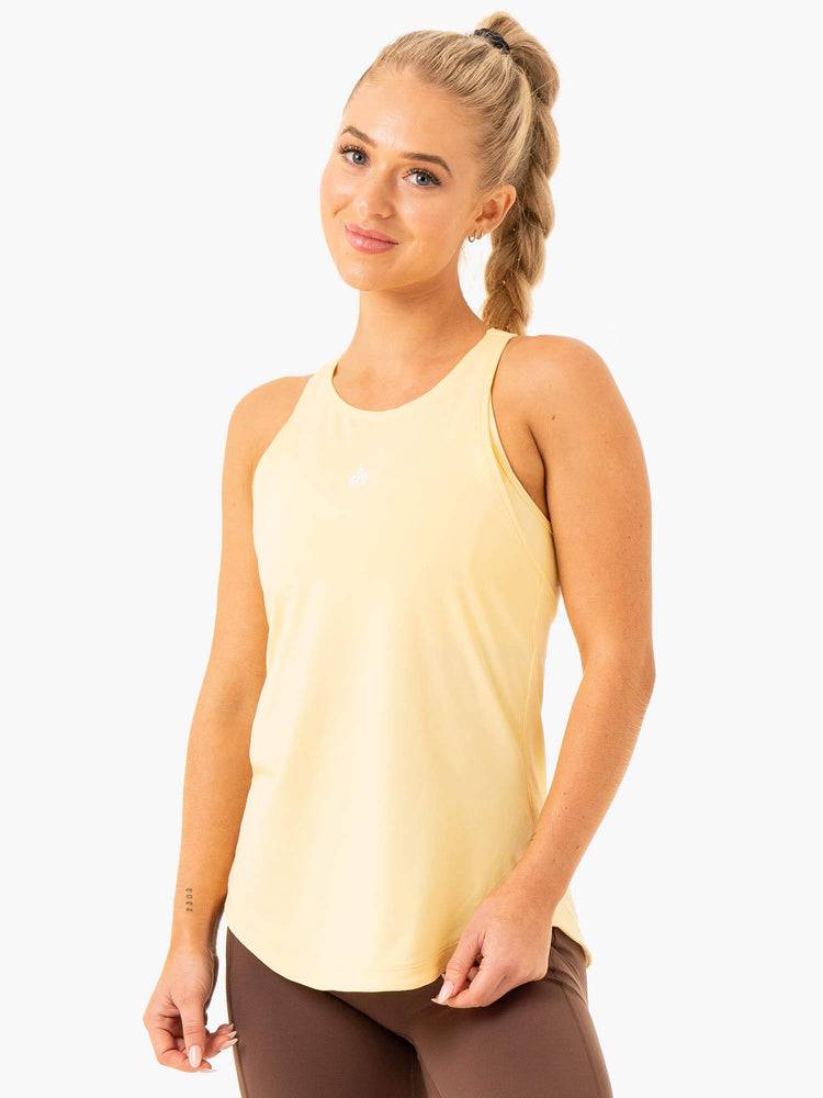 Podkoszulki Damskie Ryderwear Women Tanks Level Up Treningowe Żółte | PL1266XF