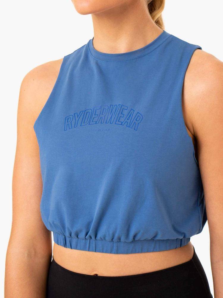 Podkoszulki Damskie Ryderwear Women Tanks Bokser Muscle Niebieskie | PL1268VD