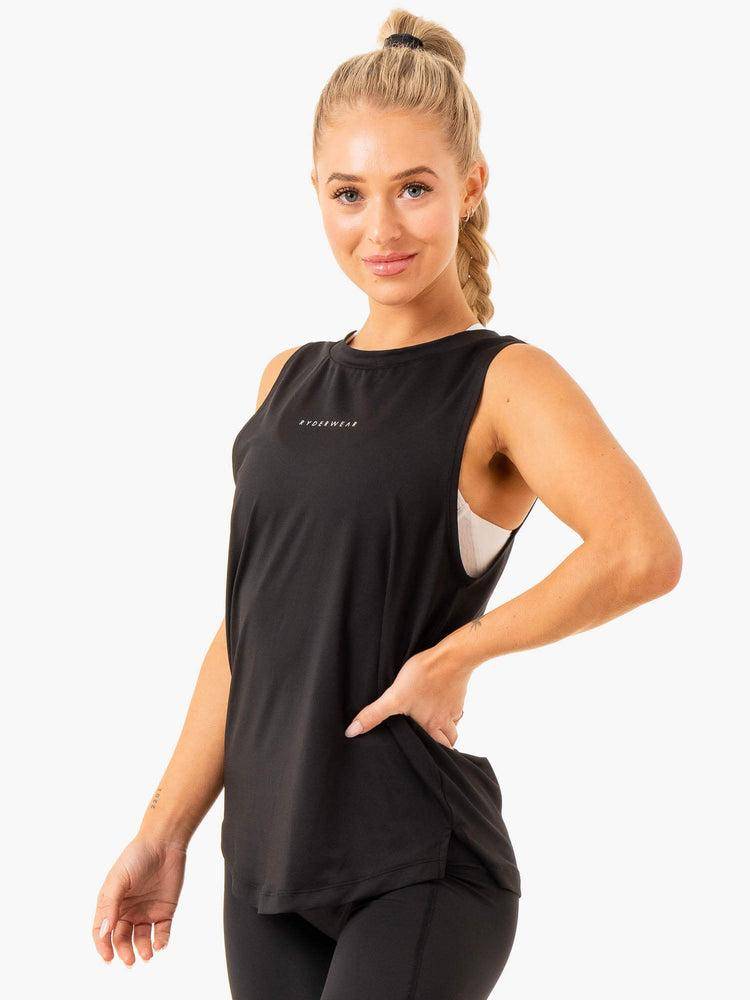 Podkoszulki Damskie Ryderwear Women Tanks Freedom Treningowe Czarne | PL1269BC