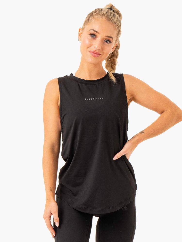 Podkoszulki Damskie Ryderwear Women Tanks Freedom Treningowe Czarne | PL1269BC