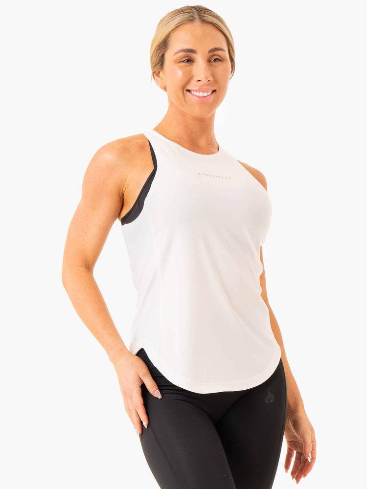 Podkoszulki Damskie Ryderwear Women Tanks Elite Mesh Treningowe Białe | PL1270NB