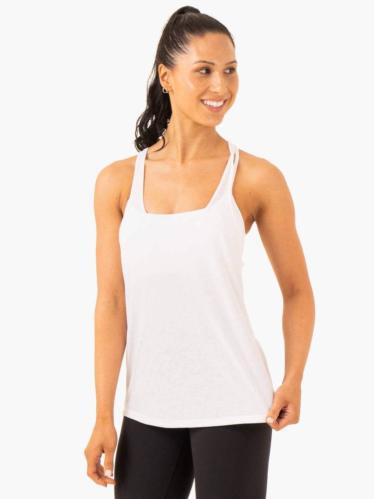 Podkoszulki Damskie Ryderwear Women Tanks Elevate Singlet Białe | PL1272QZ