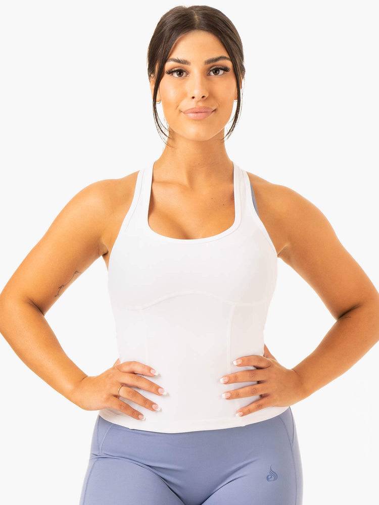 Podkoszulki Damskie Ryderwear Women Tanks NKD Frame Białe | PL1277YU