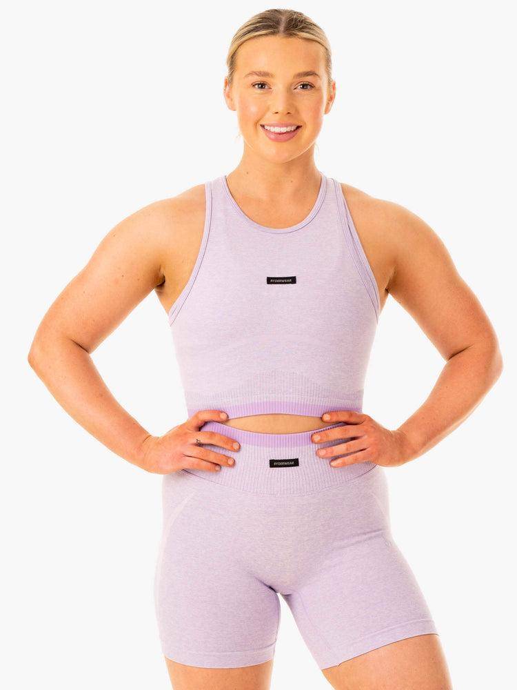 Podkoszulki Damskie Ryderwear Women Tanks Excel Seamless Lawenda | PL1278UT