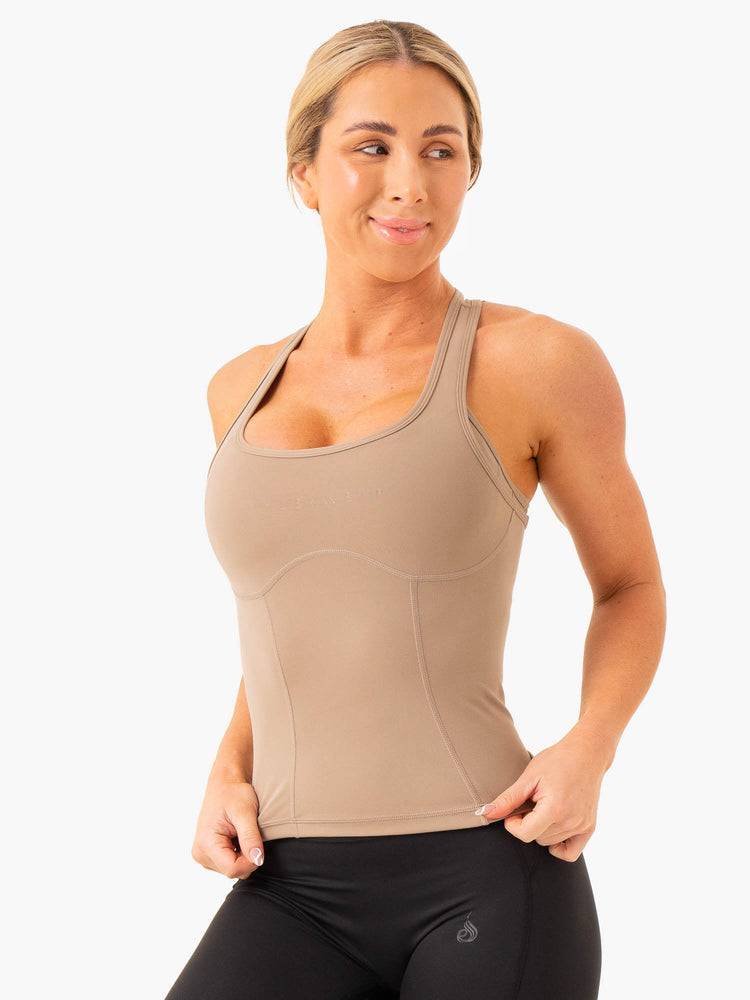 Podkoszulki Damskie Ryderwear Women Tanks NKD Frame Szare | PL1281PQ