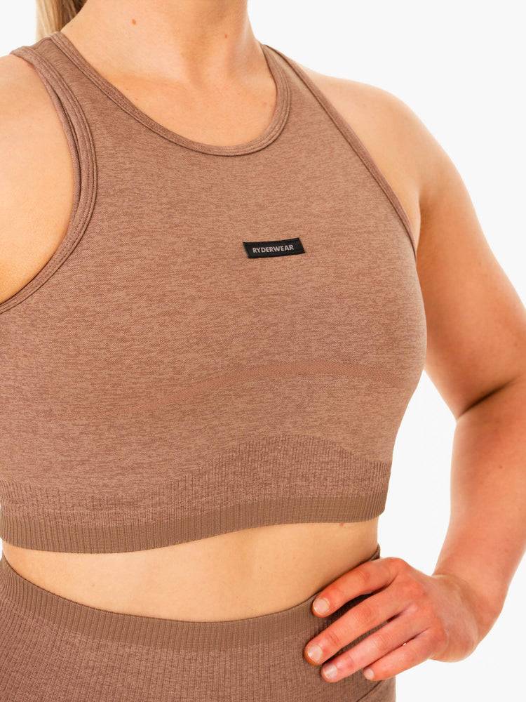 Podkoszulki Damskie Ryderwear Women Tanks Excel Seamless Beżowe | PL1282AP