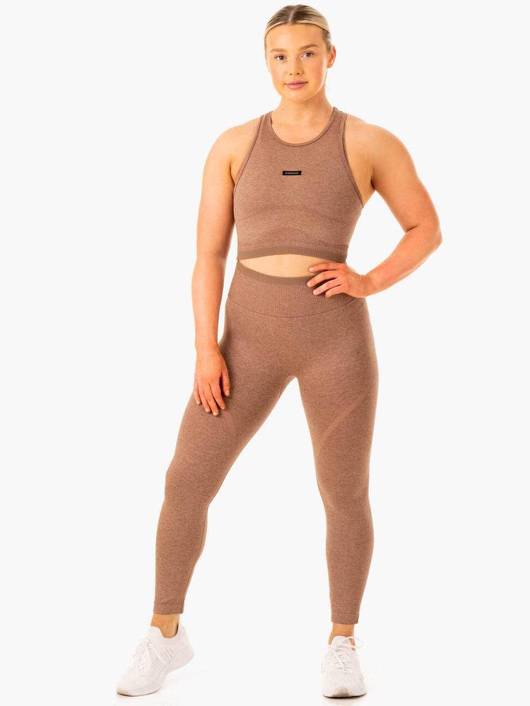 Podkoszulki Damskie Ryderwear Women Tanks Excel Seamless Beżowe | PL1282AP