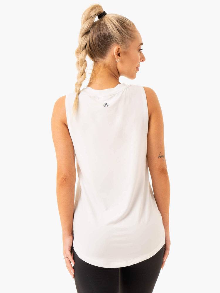 Podkoszulki Damskie Ryderwear Women Tanks Freedom Treningowe Białe | PL1285FM