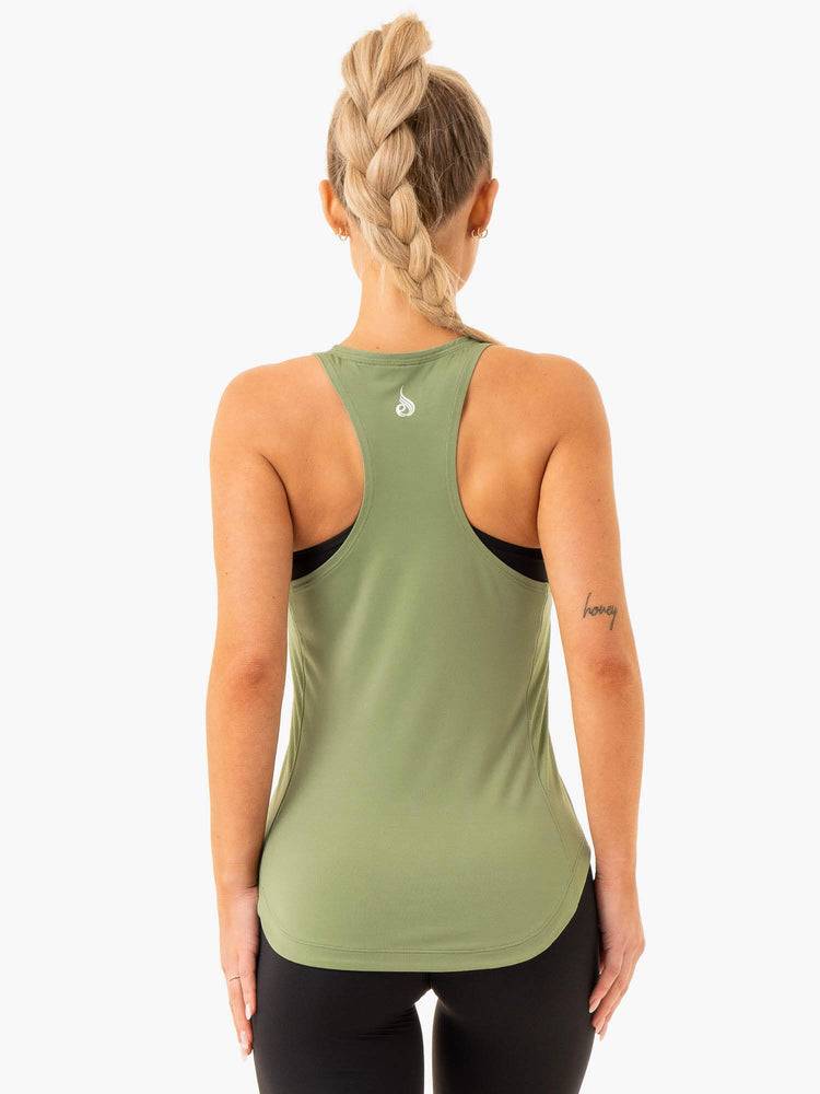 Podkoszulki Damskie Ryderwear Women Tanks Elite Mesh Treningowe Oliwkowe Zielone | PL1286GL