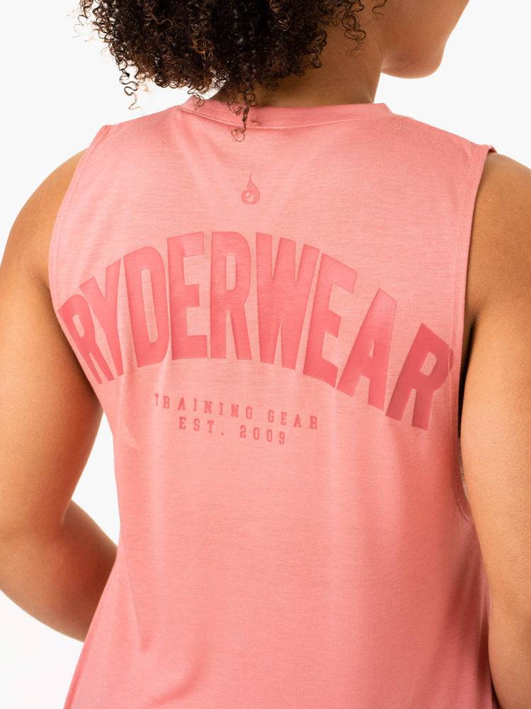 Podkoszulki Damskie Ryderwear Women Tanks Emerge Treningowe Różowe | PL1287HK