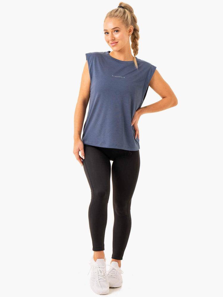 Podkoszulki Damskie Ryderwear Women Tanks Element Szerokie Cut Szare Niebieskie | PL1302TV