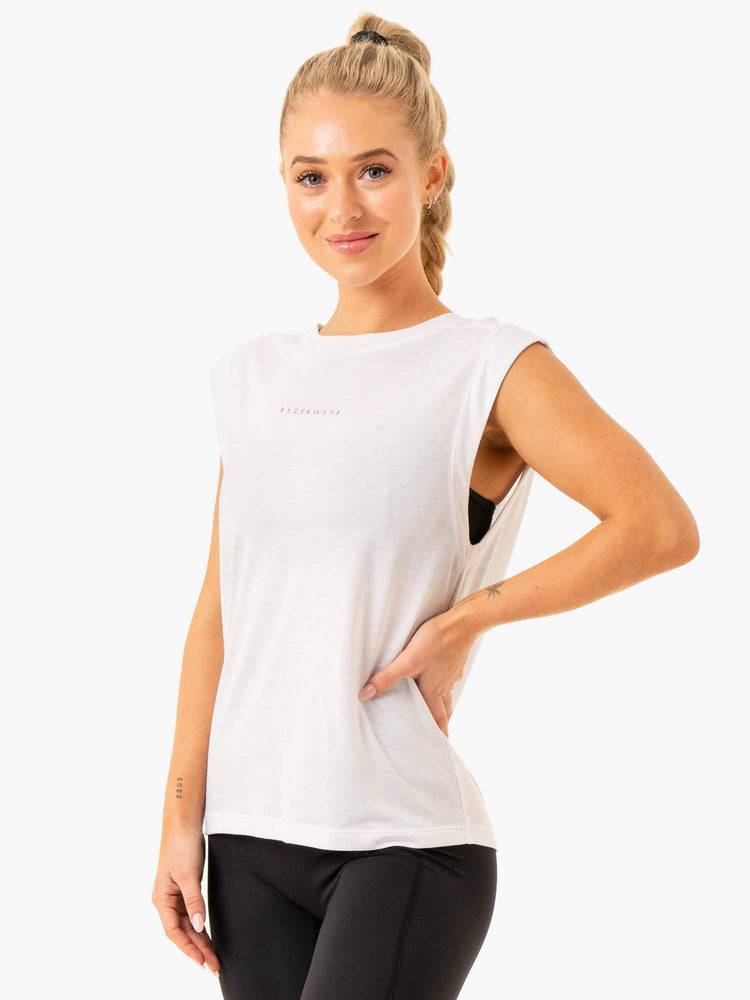 Podkoszulki Damskie Ryderwear Women Tanks Element Szerokie Cut Białe | PL1303YU