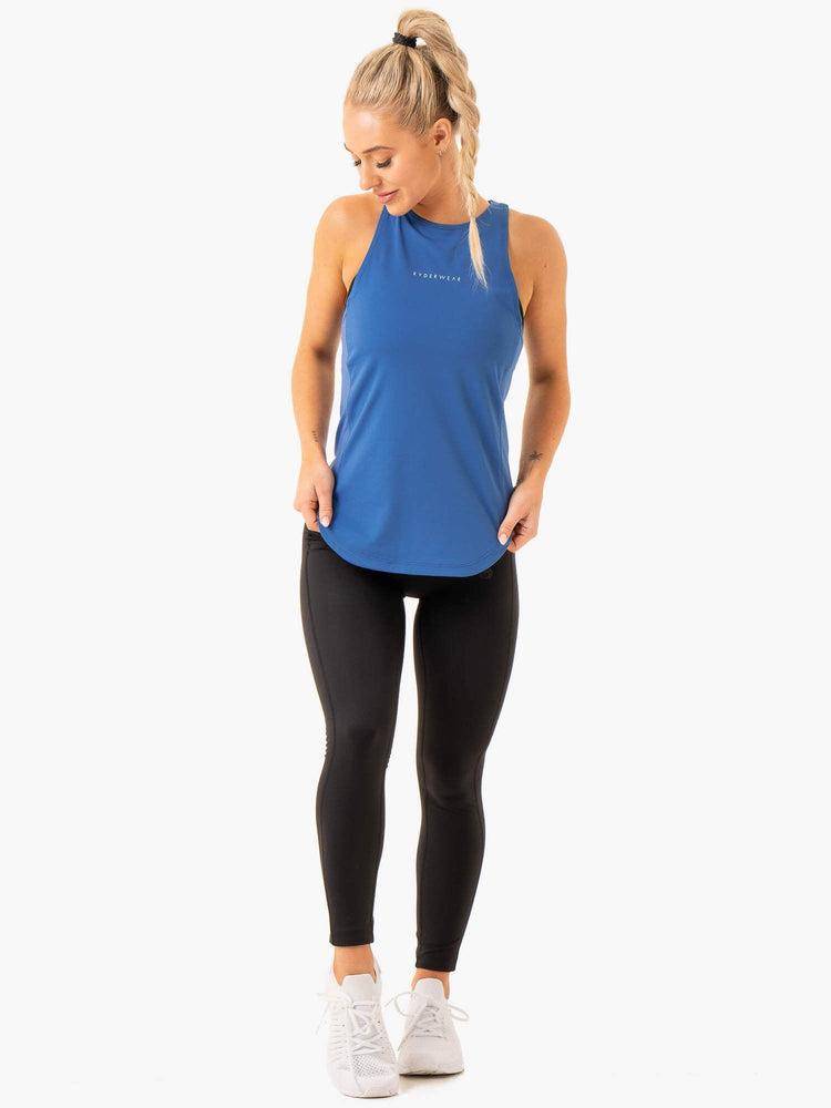 Podkoszulki Damskie Ryderwear Women Tanks Elite Mesh Treningowe Jasny Niebieskie | PL1304UT