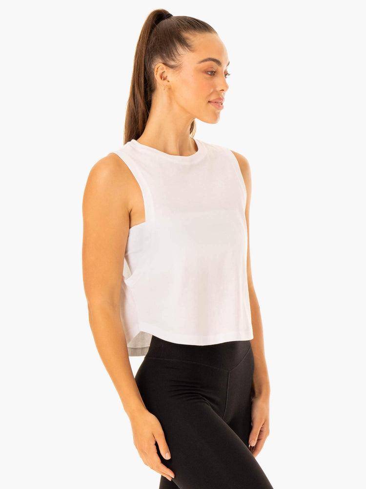 Podkoszulki Damskie Ryderwear Women Tanks Flow Scoop Białe | PL1310DN